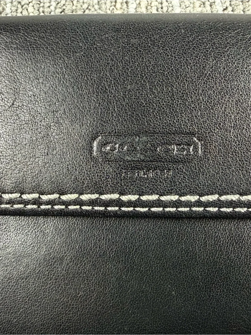 Vintage Coach Black Leather Checkbook Wallet with Silver Turnlock